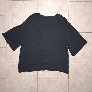 Zara Black Girl Criss Cross Open Back Top Size M Ref 1716/700